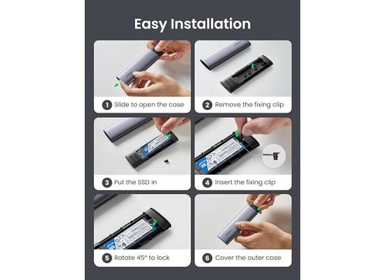 UGREEN M.2 SATA NGFF SSD Enclosure Aluminum USB 3.1